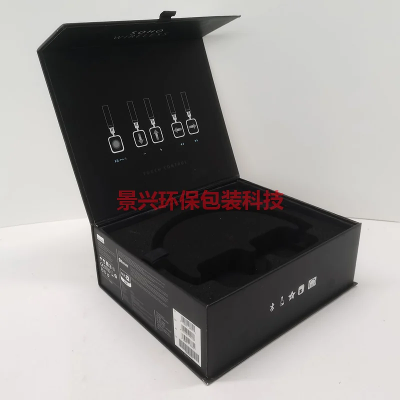 耳盖式蓝牙耳机包装盒印刷翻盖盒带内托，包装案例图片