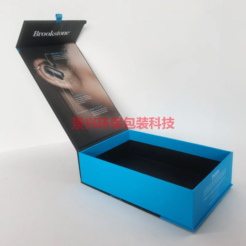 无线蓝牙耳机翻盖盒包装印刷，包装案例图片
